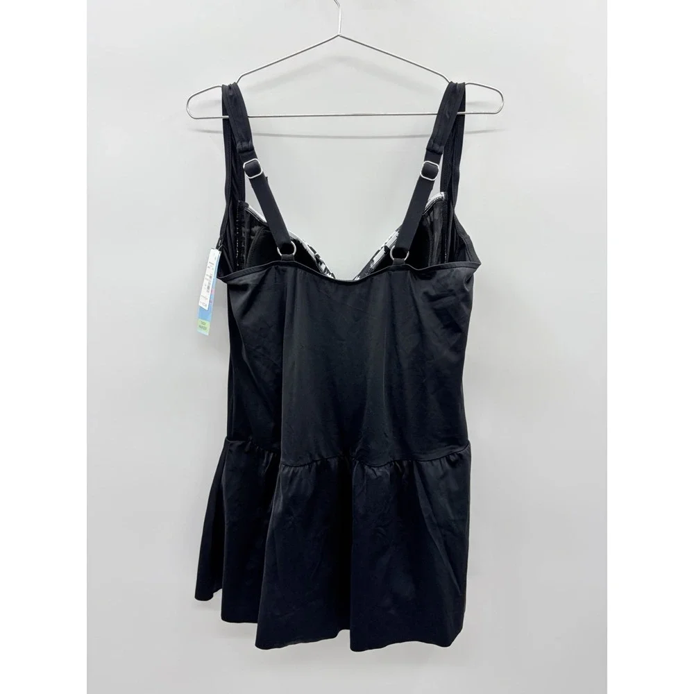 Swim Solutions Womens Plus Size 22W Tummy Control Twist Bra Skater Swimsuit $122 - Picture 6 of 9